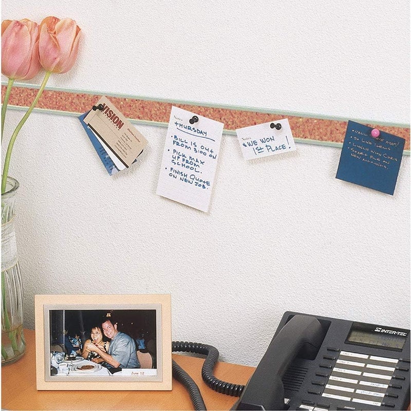Quartet Bulletin Bar Pin Strip Cork Board 36" x 1", For Classroom, Office, Cubicle, Aluminum Frame (Z2005) - Image 3